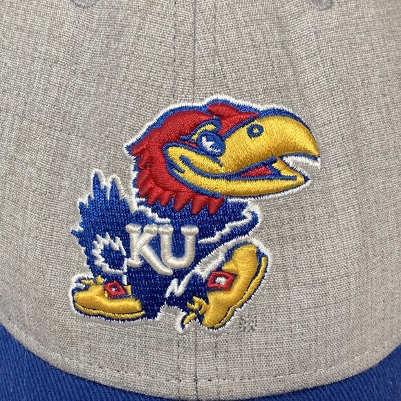 Kansas Jayhawks Fan Favorite Adjustable Hat Blue Gray - Picture 10 of 11